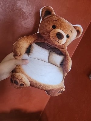 Real photo of the Giant Bear flat plush shaped pillow (2 of 2)