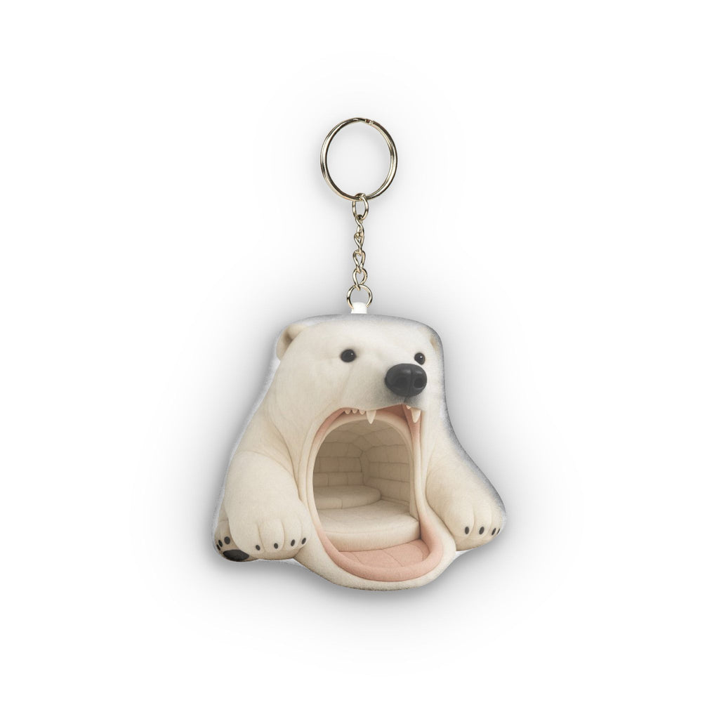 Polar Bear Cave Lounger Mini Plush Keychain, product mockup (1 of 2)
