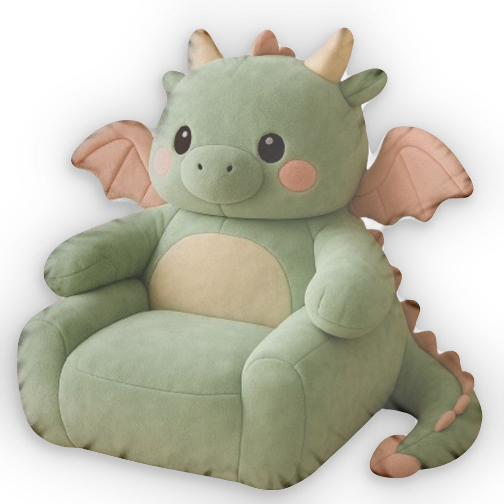 Kawaii Baby Dragon flat plush shaped pillow, product mockup (1 of 2)