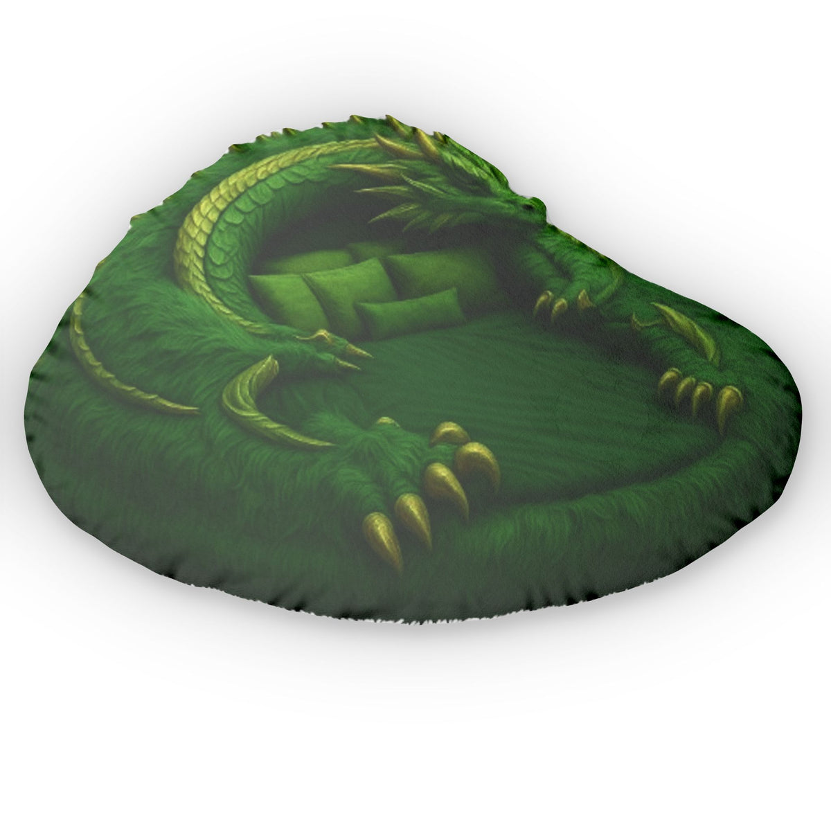 Green Mythical Dragon Lounger shaped plush pillow, product image (2 of 2)