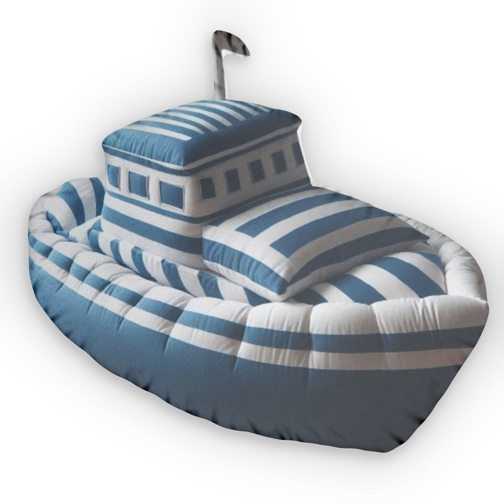 Striped Boat shaped plush pillow, product image (1 of 2)