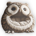 Giant Owl Mouth Cave flat plush shaped pillow, product mockup (1 of 2)