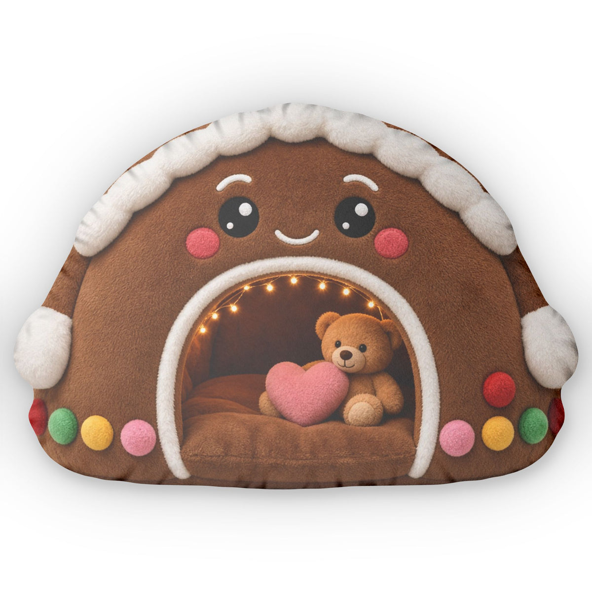 Gingerbread House Cave Lounger shaped plush pillow, product image (2 of 2)