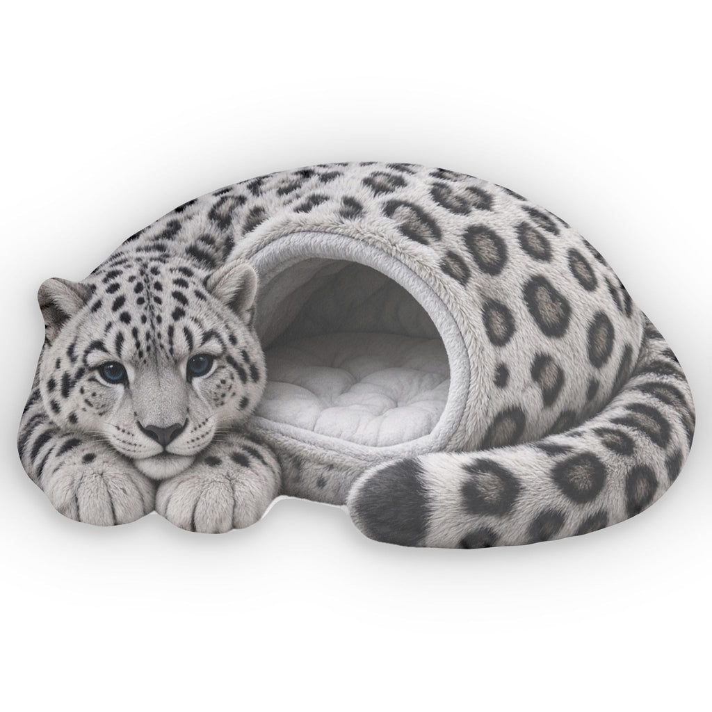 Snow Leopard Cave Lounger shaped plush pillow, product image (1 of 2)