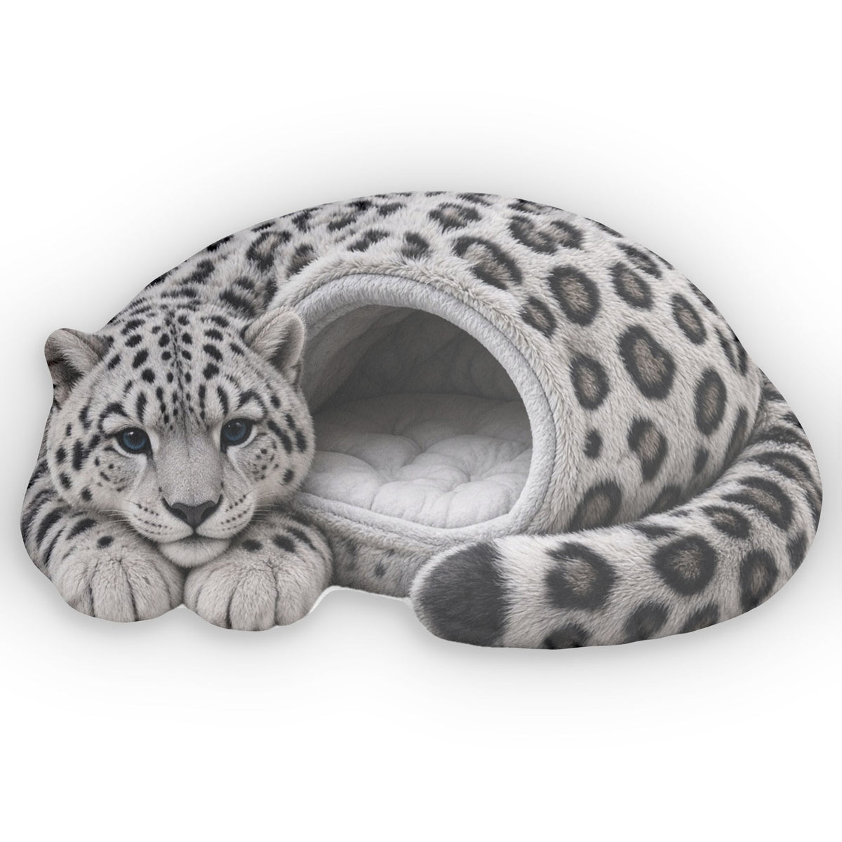 Snow Leopard Cave Lounger shaped plush pillow, product image (1 of 2)