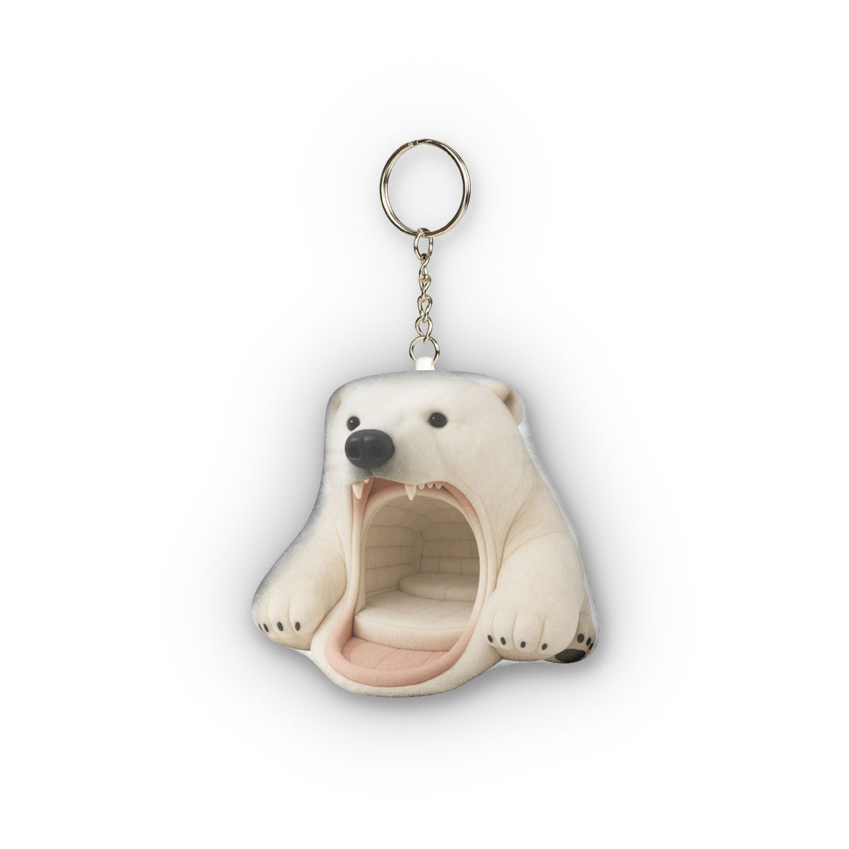 Polar Bear Cave Lounger Mini Plush Keychain, product mockup (2 of 2)