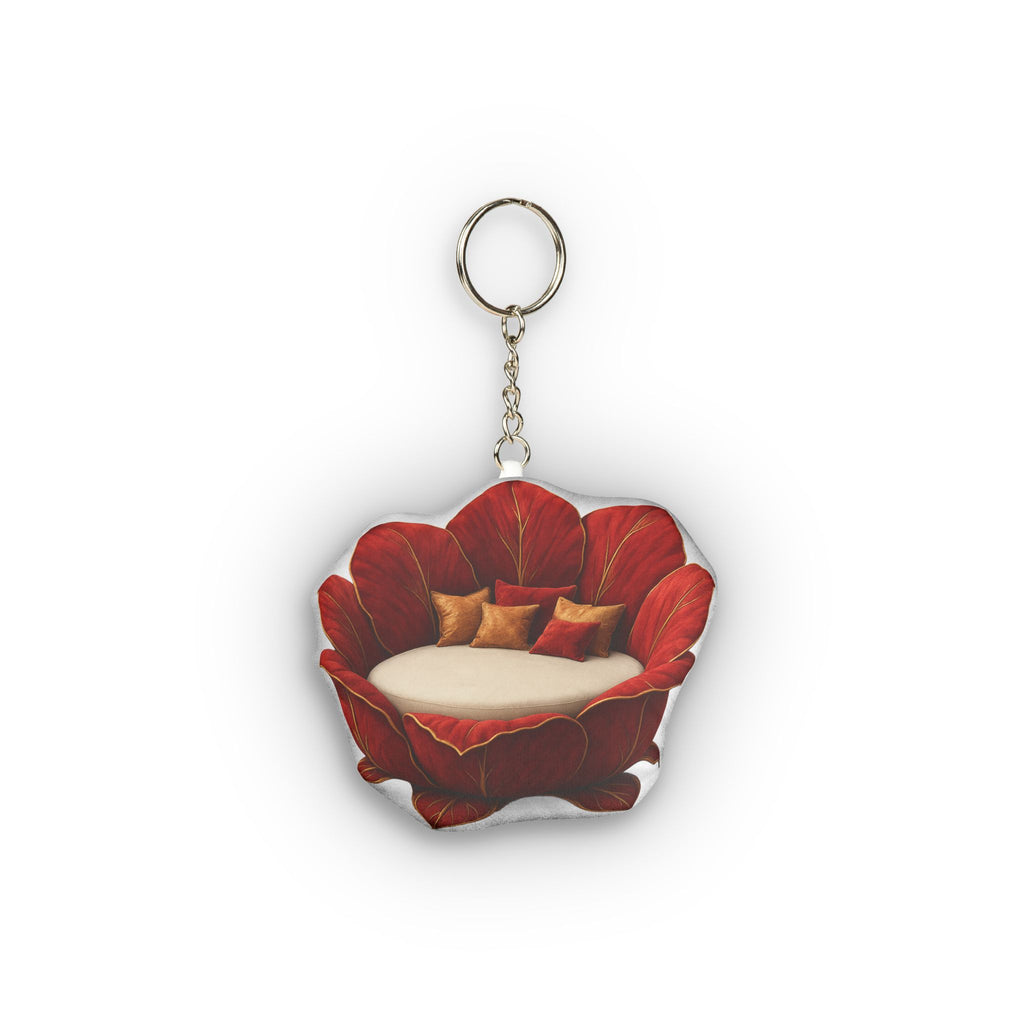 Red Flower Lounger Mini Plush Keychain, product mockup (1 of 2)