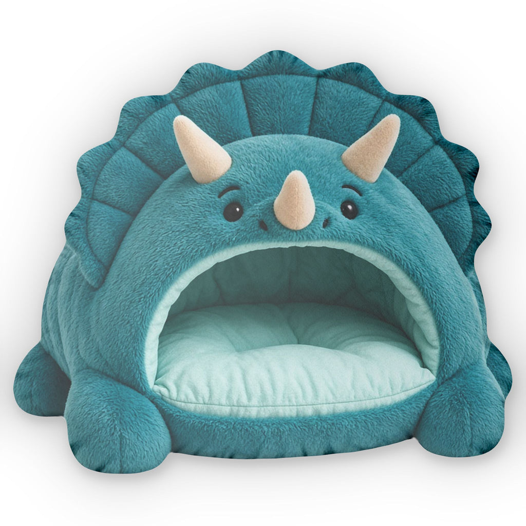 Giant Triceratops Cave Lounger shaped plush pillow, product image (2 of 2)