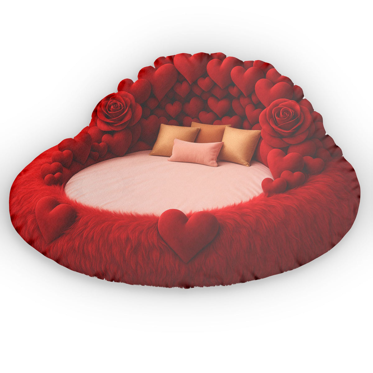 Red Rose Heart Lounger shaped plush pillow, product image (1 of 2)
