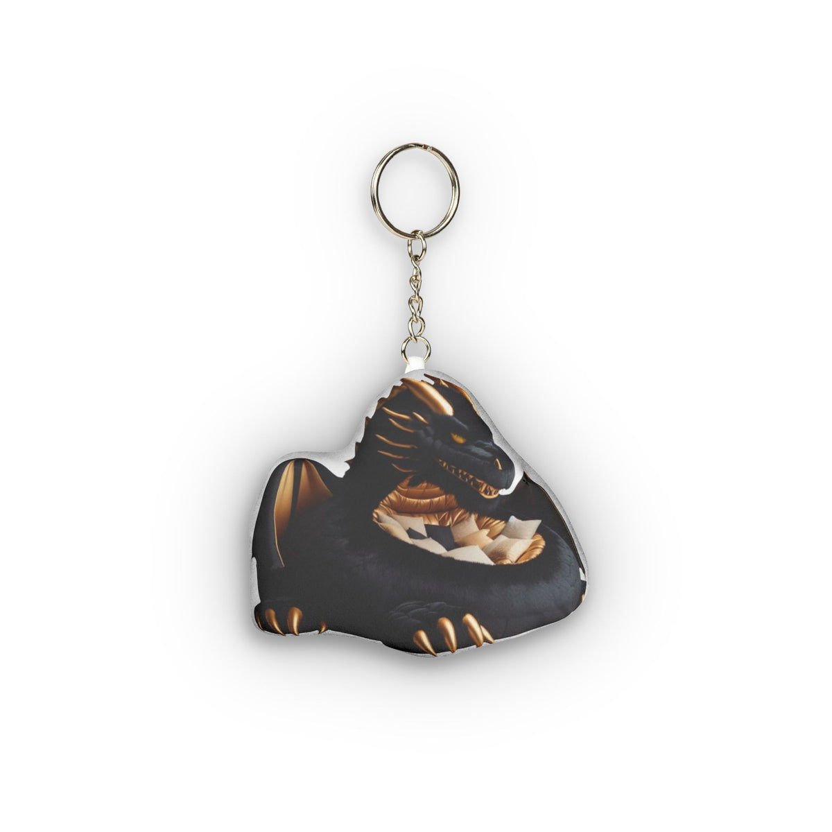 Black Dragon Lounger Mini Plush Keychain, product mockup (1 of 2)