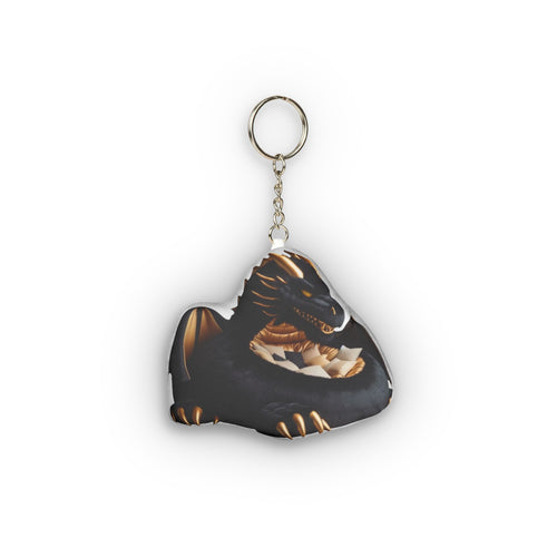 Black Dragon Lounger Mini Plush Keychain, product mockup (1 of 2)