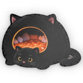 Giant Black Cat Cave Lounger shaped plush pillow, product image (1 of 2)
