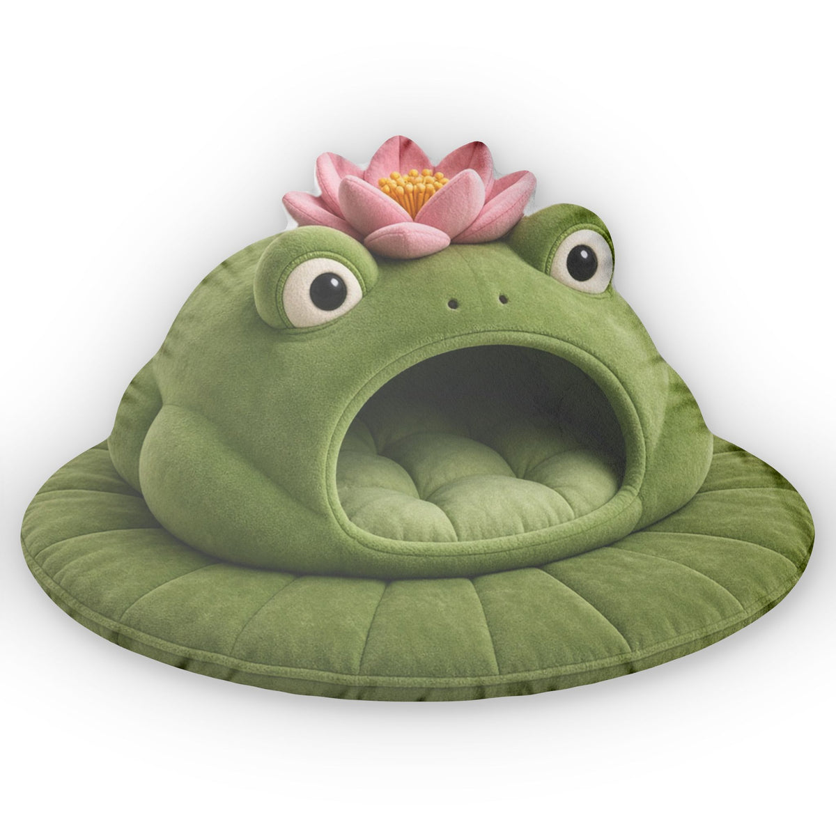Lily Pad Frog Cave Lounger shaped plush pillow, product image (2 of 2)