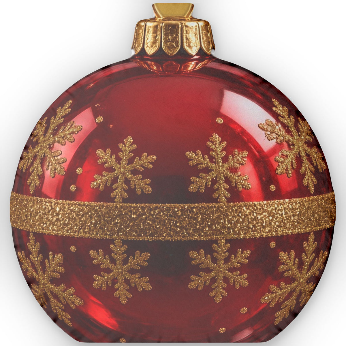 Red Snowflake Ornament shaped plush pillow, product image (2 of 2)