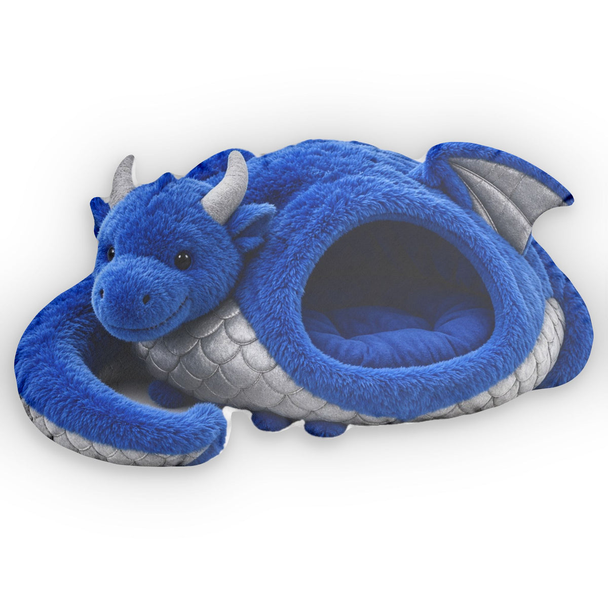 Giant Blue Dragon Cave Lounger shaped plush pillow, product image (1 of 2)