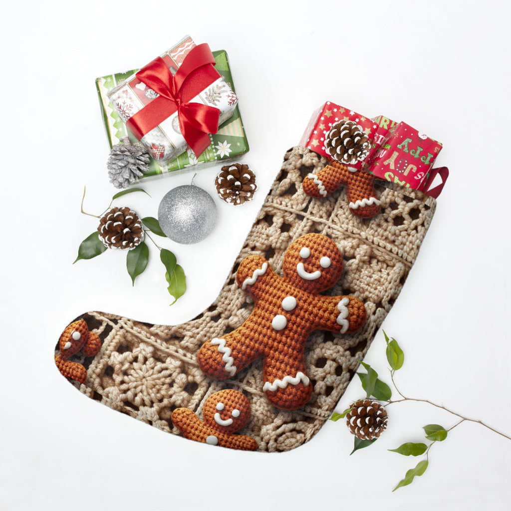 Gingerbread Man Crochet-Look Christmas Stocking, product image (3 of 4)