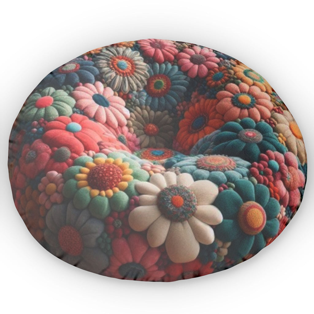 Multi Flower Petal flat plush shaped pillow, product mockup (2 of 2)