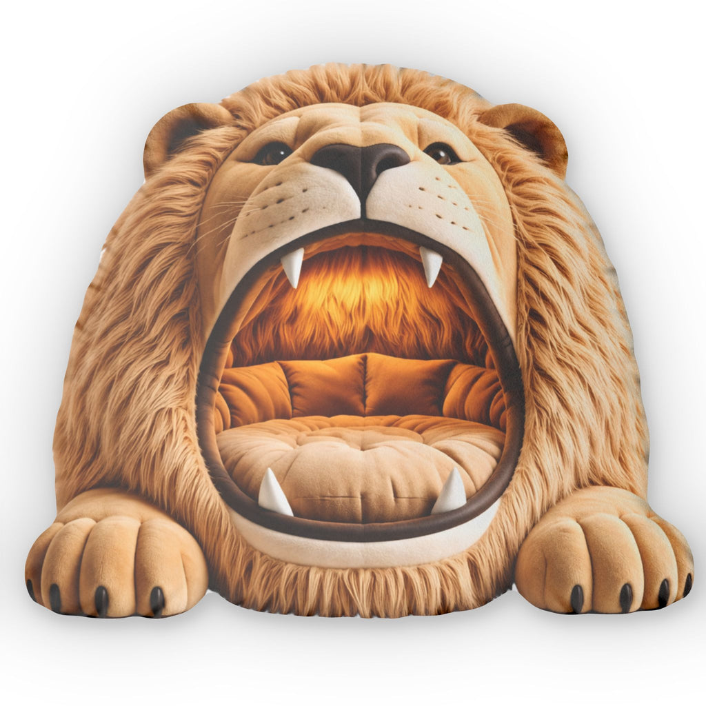 Giant Lion Mouth Cave flat plush shaped pillow, product mockup (2 of 2)