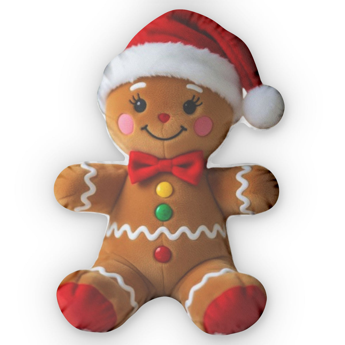 Gingerbread Man shaped plush pillow, product image (2 of 2)