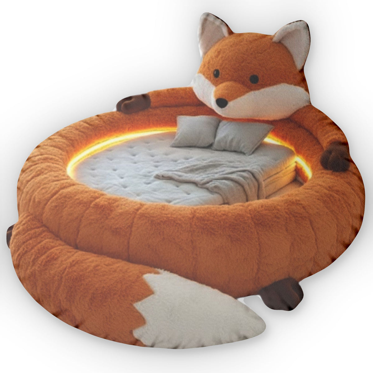 Giant Fox flat plush shaped pillow, product mockup (2 of 2)