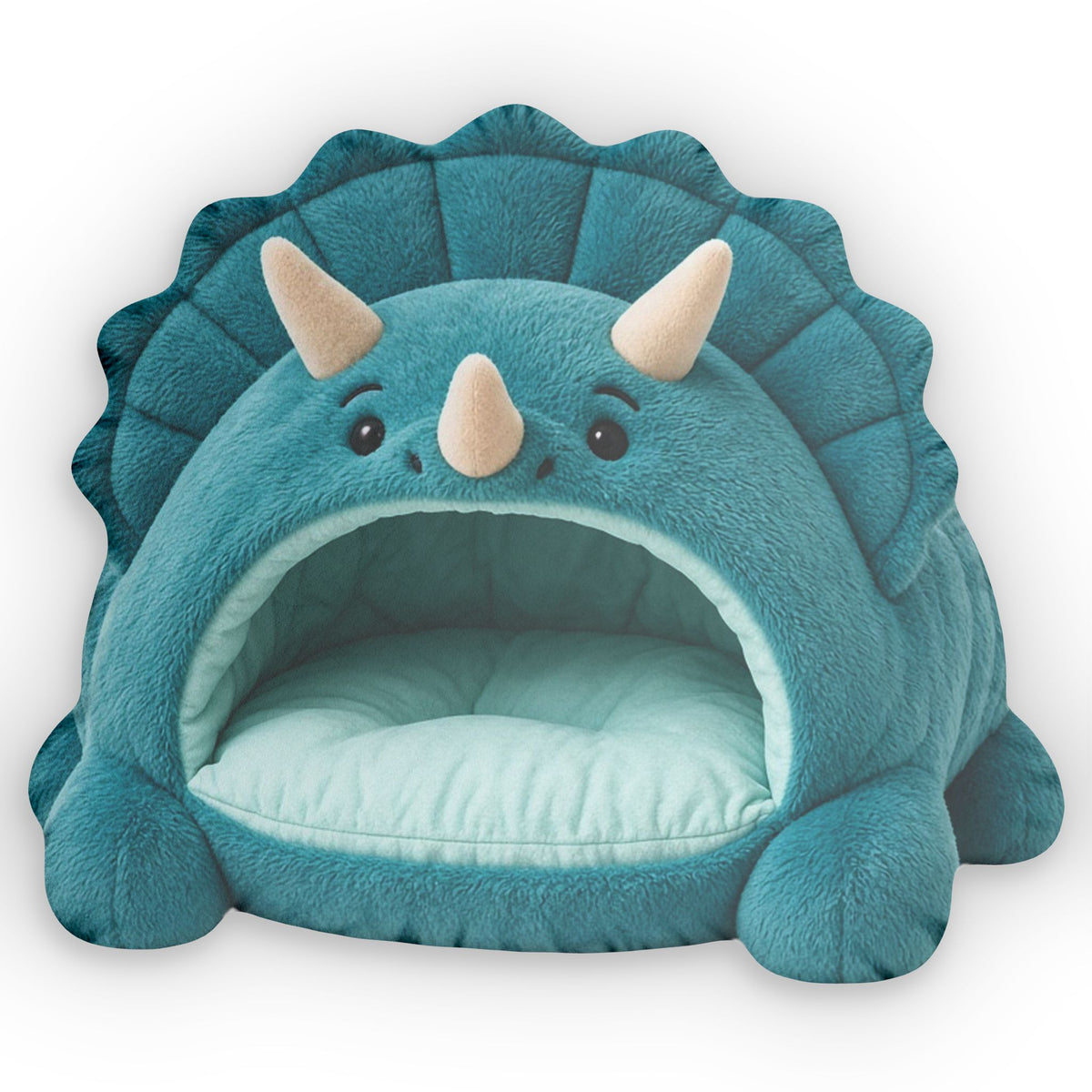 Giant Triceratops Cave Lounger shaped plush pillow, product image (1 of 2)