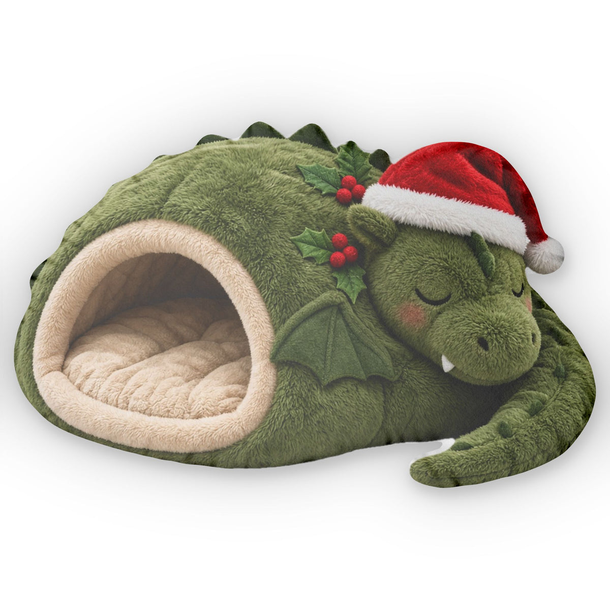 Christmas Dragon Cave Lounger shaped plush pillow, product image (2 of 2)