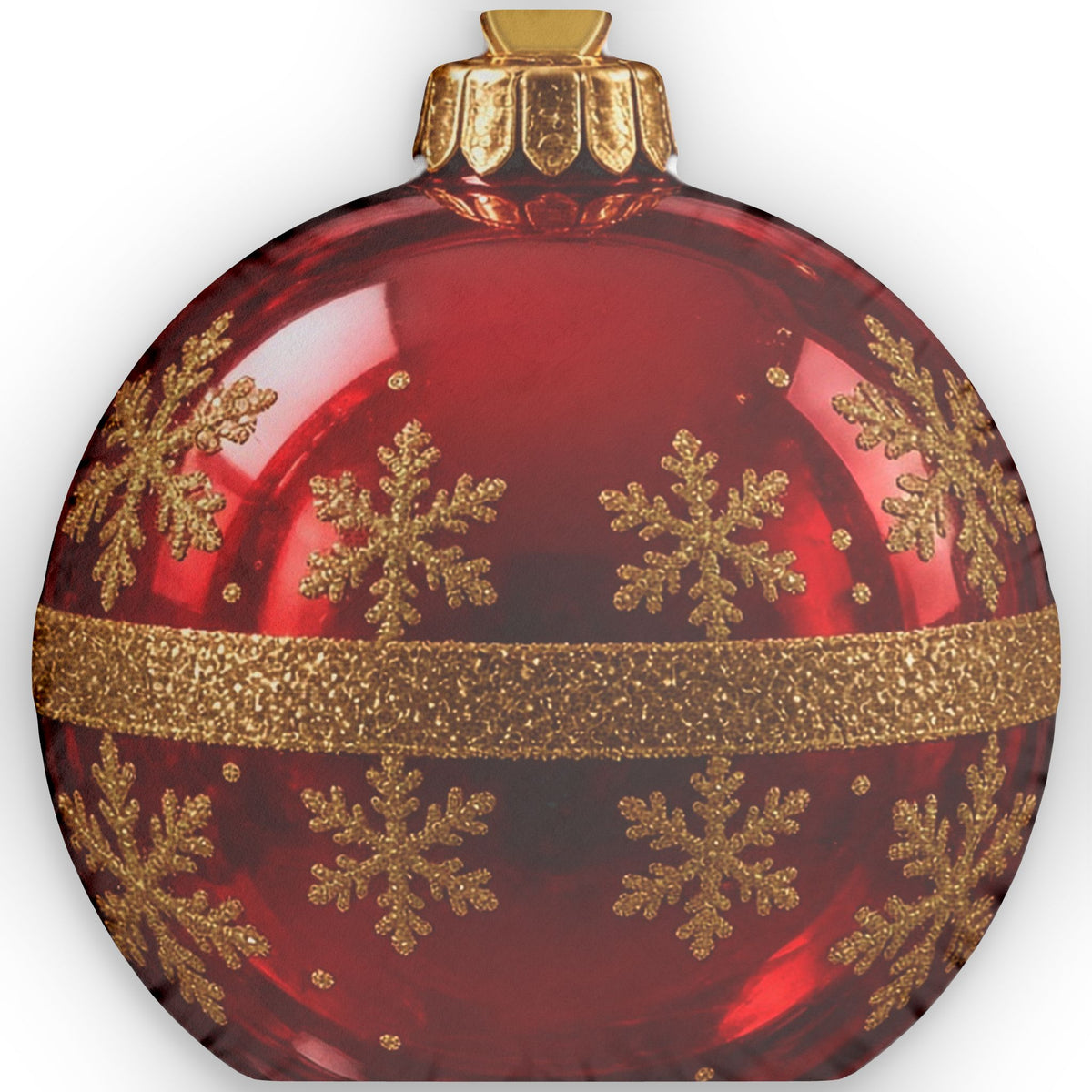 Red Snowflake Ornament shaped plush pillow, product image (1 of 2)