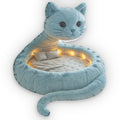 Blue Cat Dragon flat plush shaped pillow, product mockup (1 of 2)