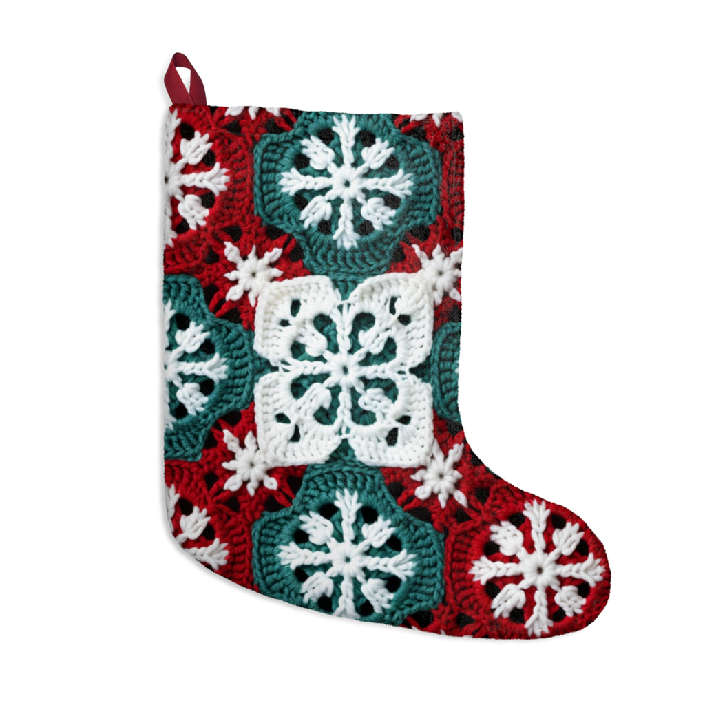 Crochet-Look Snowflake Christmas Stocking, product image (1 of 4)