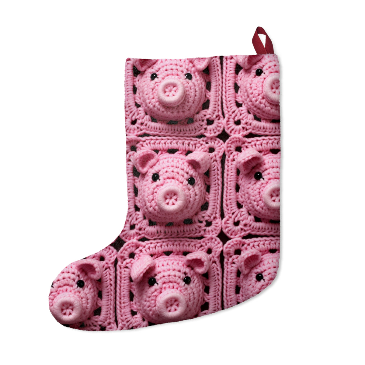 Crochet-Look Pink Pig Christmas Stocking, product image (2 of 4)