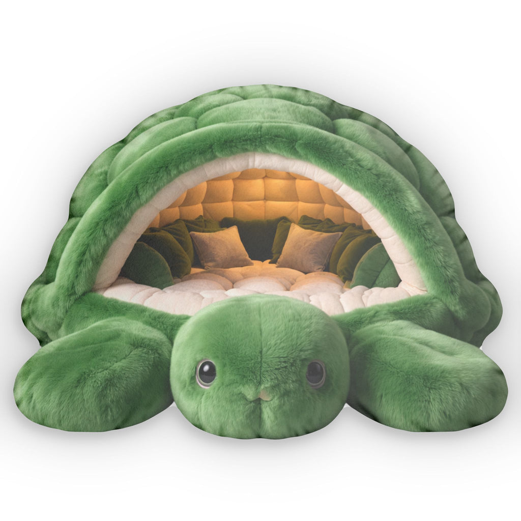 Giant Turtle Shell flat plush shaped pillow, product mockup (1 of 2)