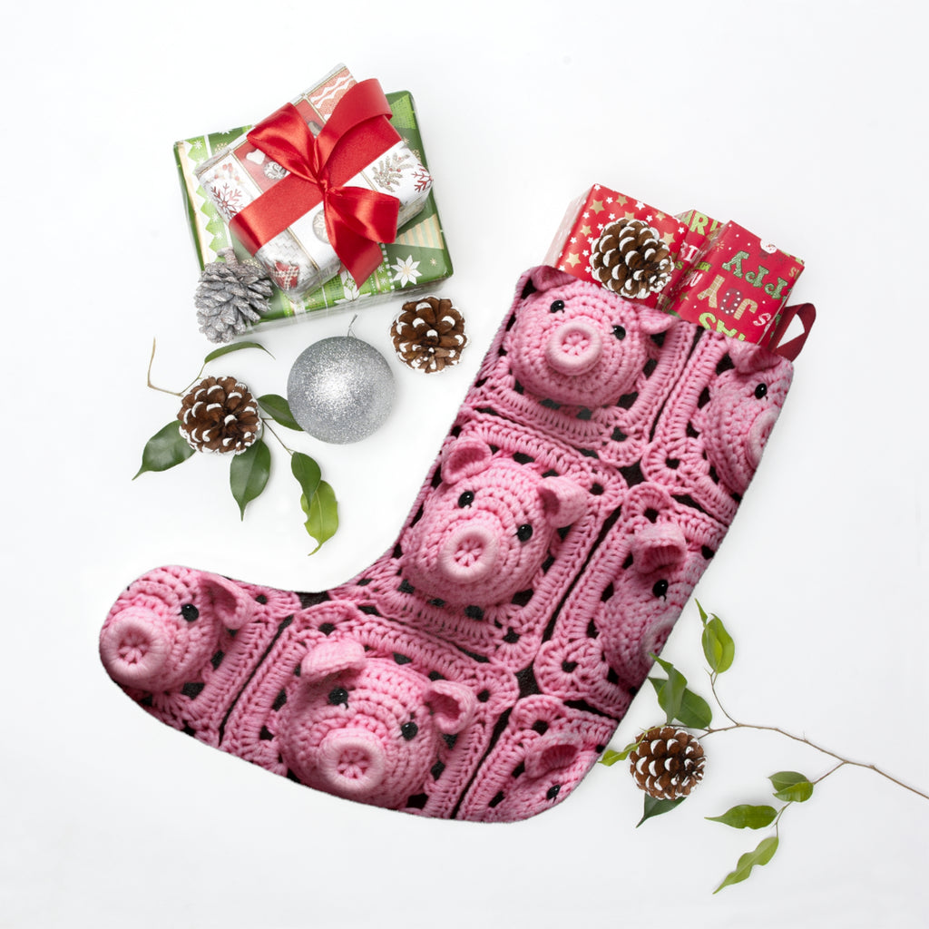 Crochet-Look Pink Pig Christmas Stocking, product image (3 of 4)