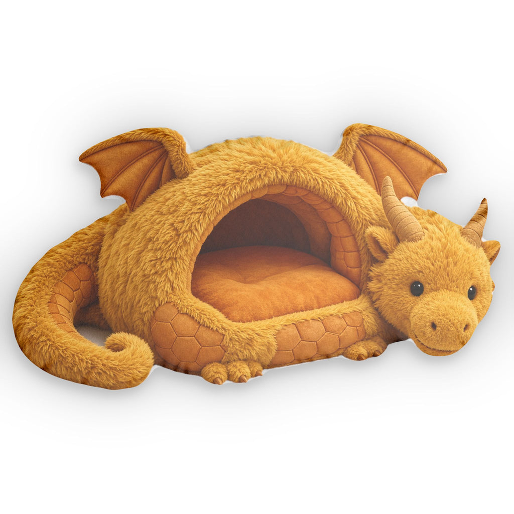 Golden Dragon Cave Lounger shaped plush pillow, product image (1 of 2)