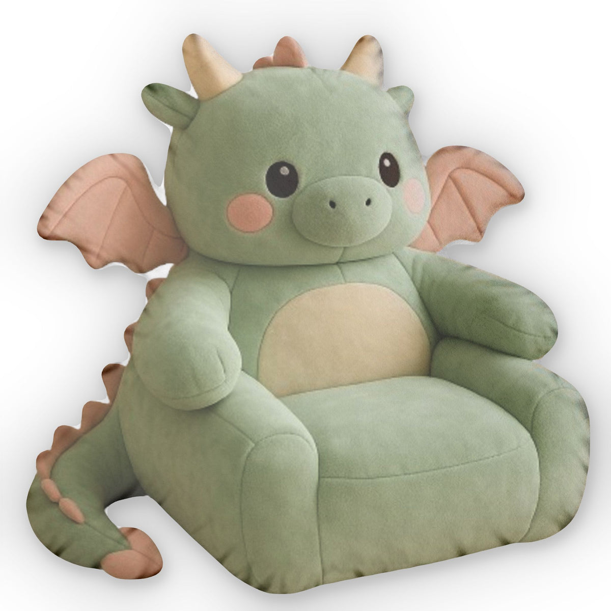 Kawaii Baby Dragon flat plush shaped pillow, product mockup (2 of 2)