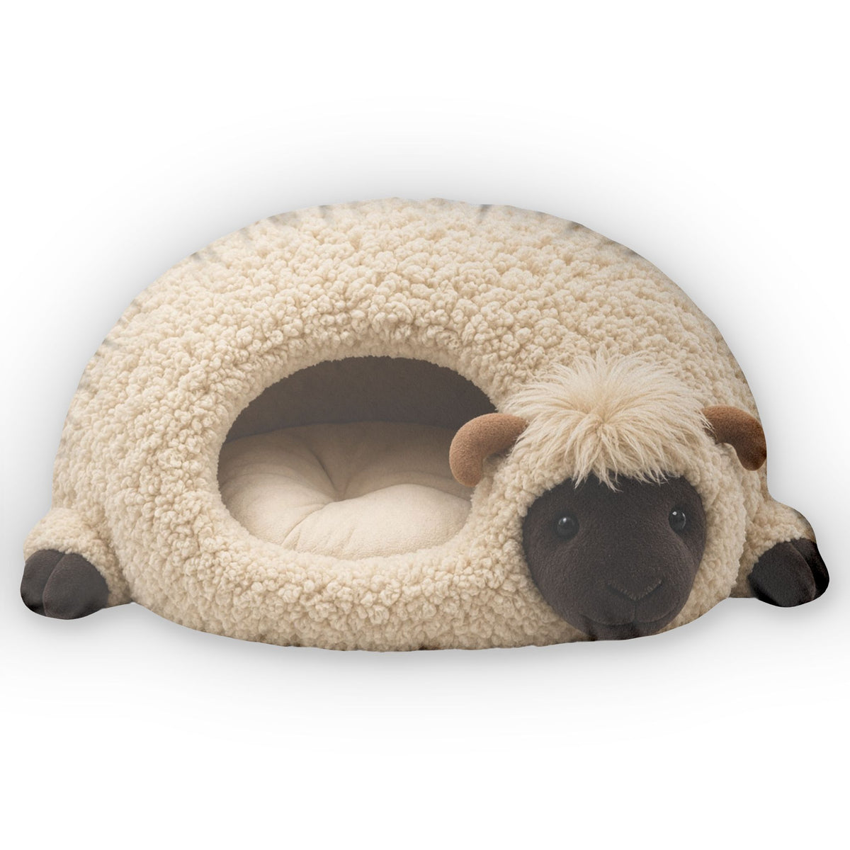 Highland Sheep Cave Lounger shaped plush pillow, product image (2 of 2)