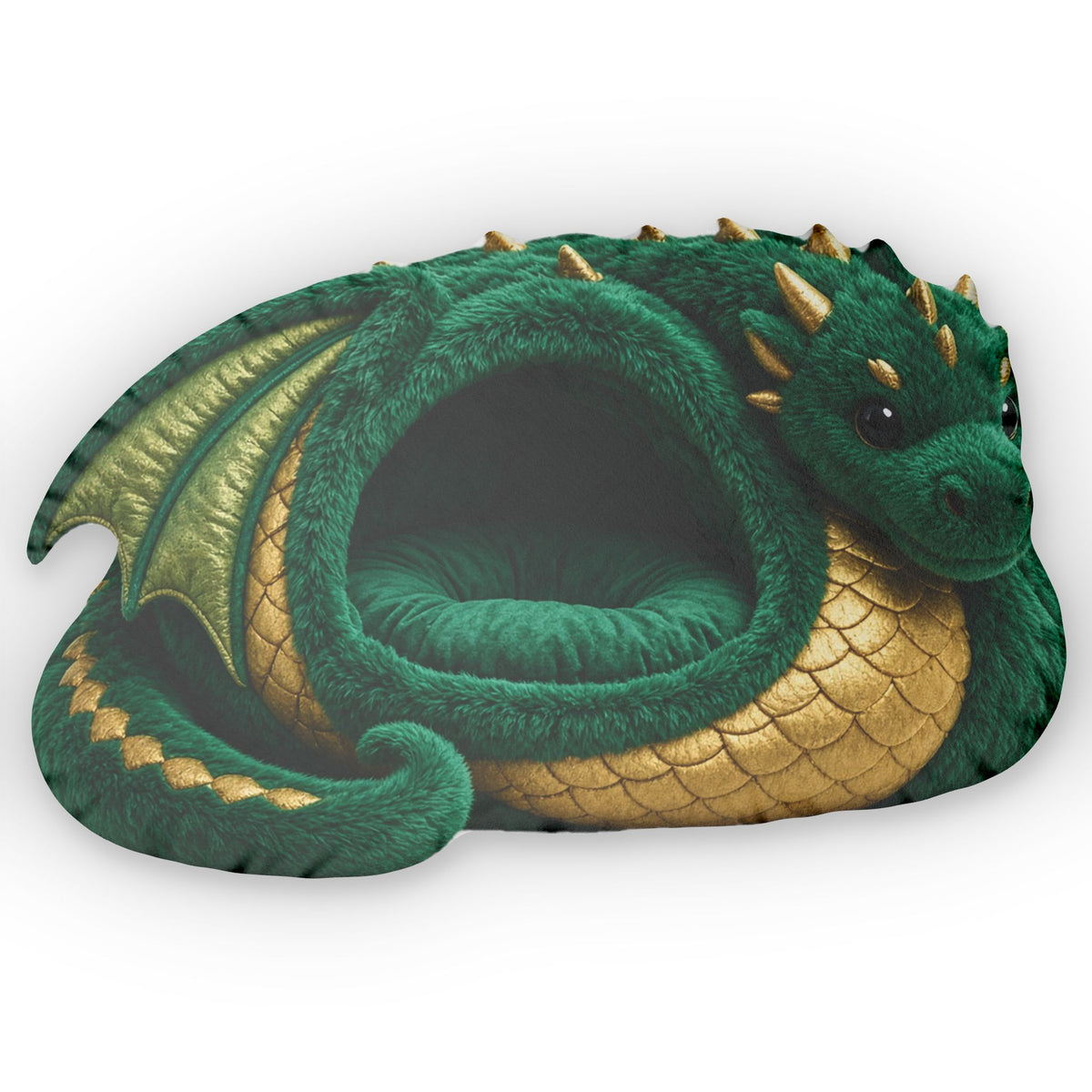 Emerald Dragon Cave Lounger shaped plush pillow, product image (2 of 2)