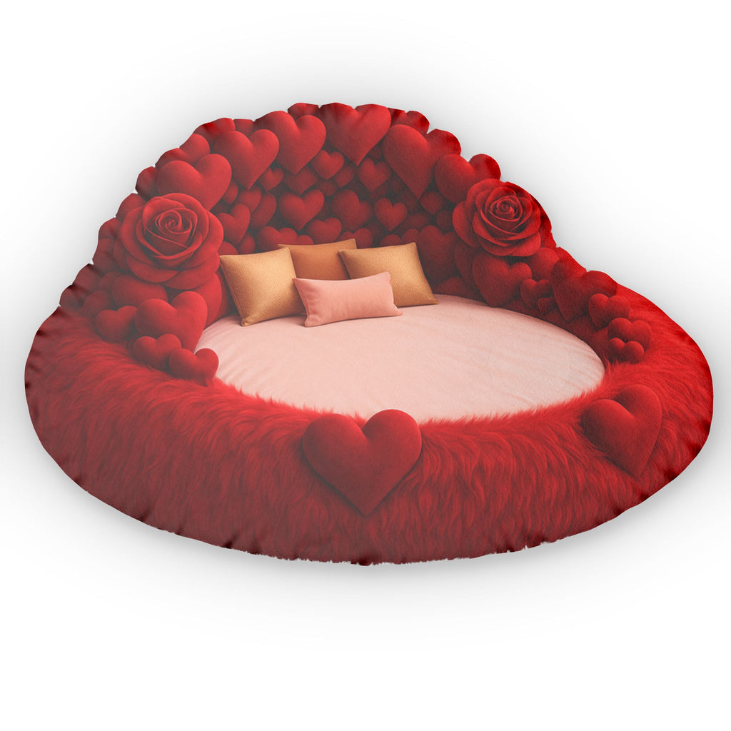 Red Rose Heart Lounger shaped plush pillow, product image (2 of 2)