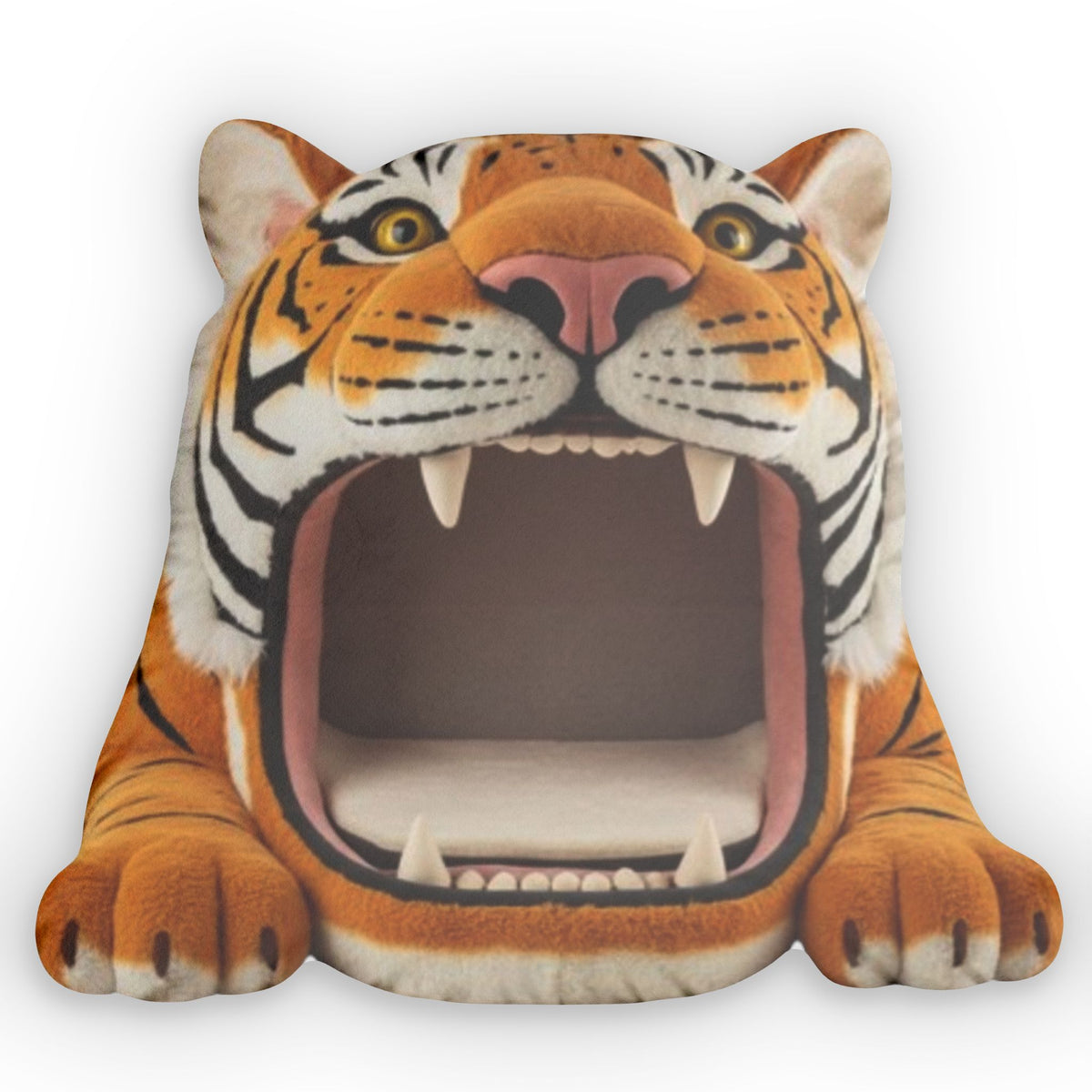 Roaring Tiger Cave Lounger shaped plush pillow, product image (1 of 2)