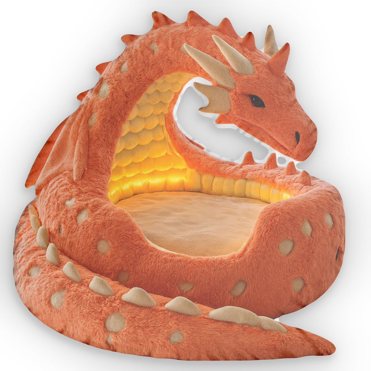Orange Dragon Lounger shaped plush pillow, product image (1 of 2)