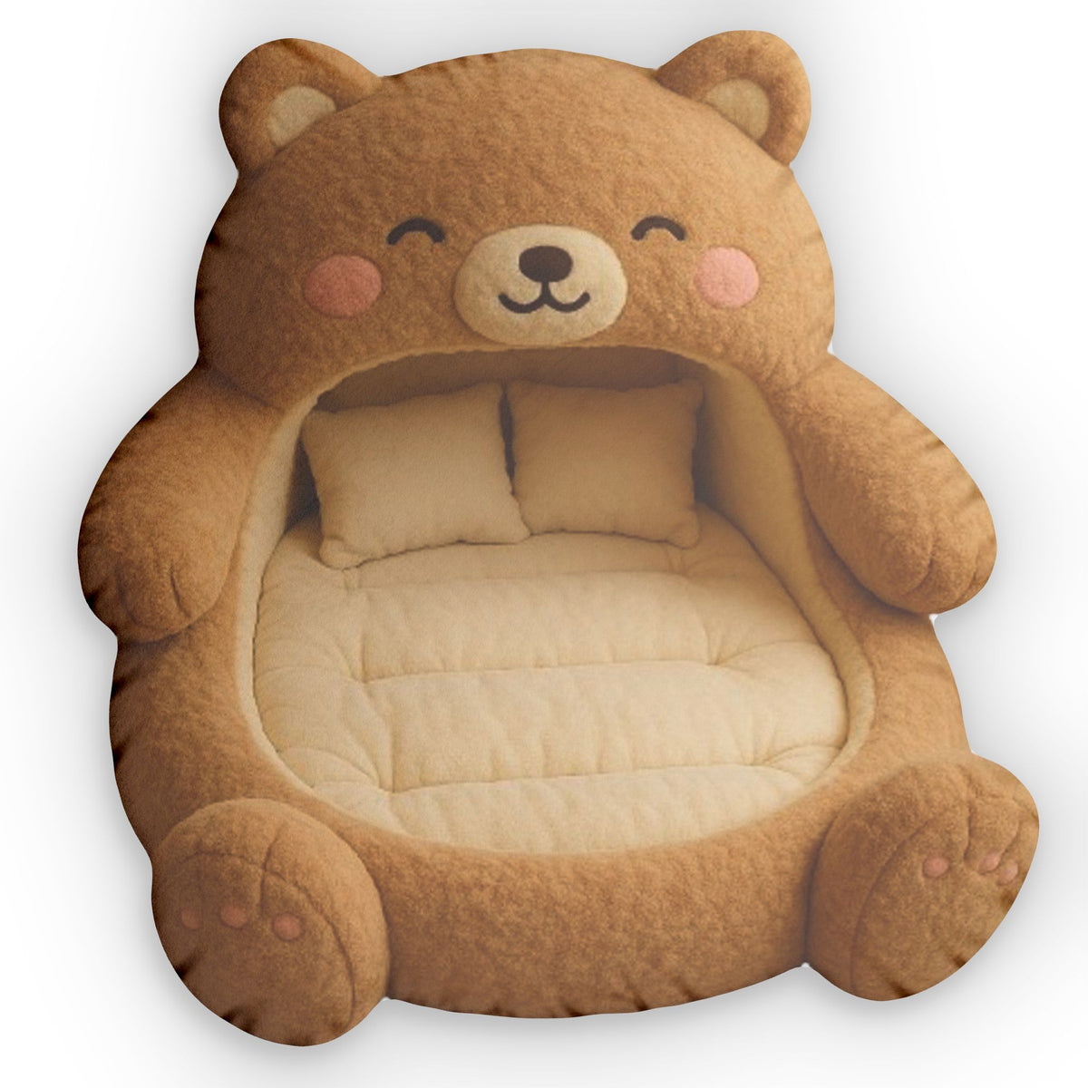Kawaii Bear Lounger shaped plush pillow, product image (1 of 2)