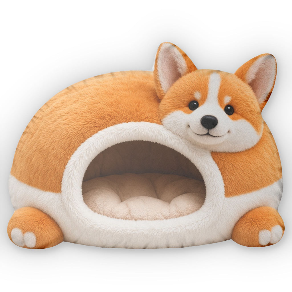 Giant Corgi Loaf Cave Lounger shaped plush pillow, product image (2 of 2)