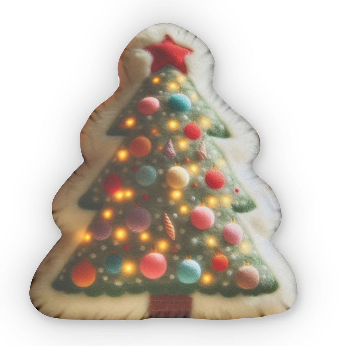 Twinkle Lights Christmas Tree shaped plush pillow, product image (2 of 2)