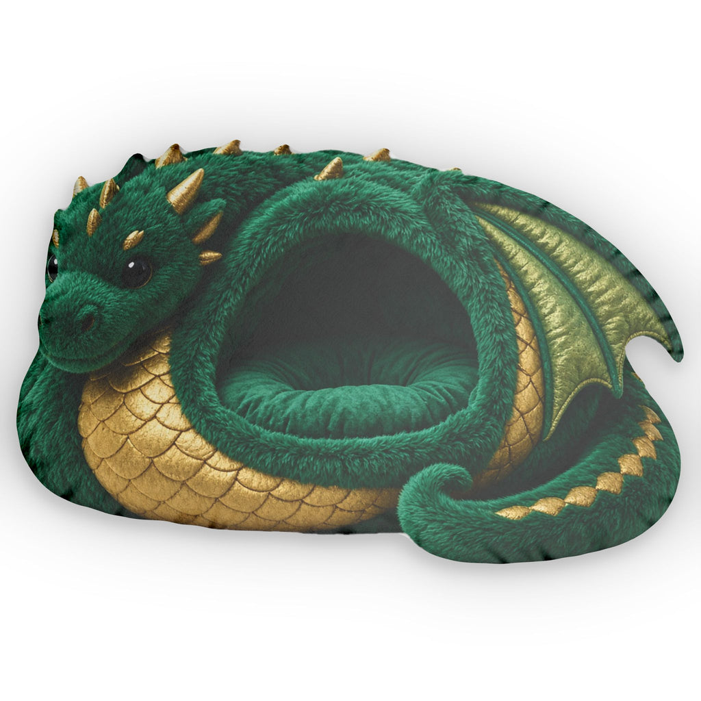 Emerald Dragon Cave Lounger shaped plush pillow, product image (1 of 2)