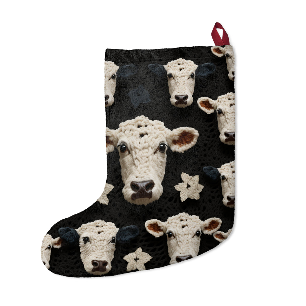 Crochet-Look Cow Christmas Stocking, product image (2 of 4)