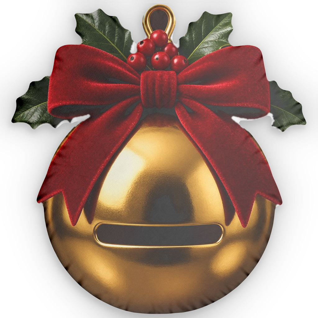 Golden Jingle Bell shaped plush pillow, product image (1 of 2)