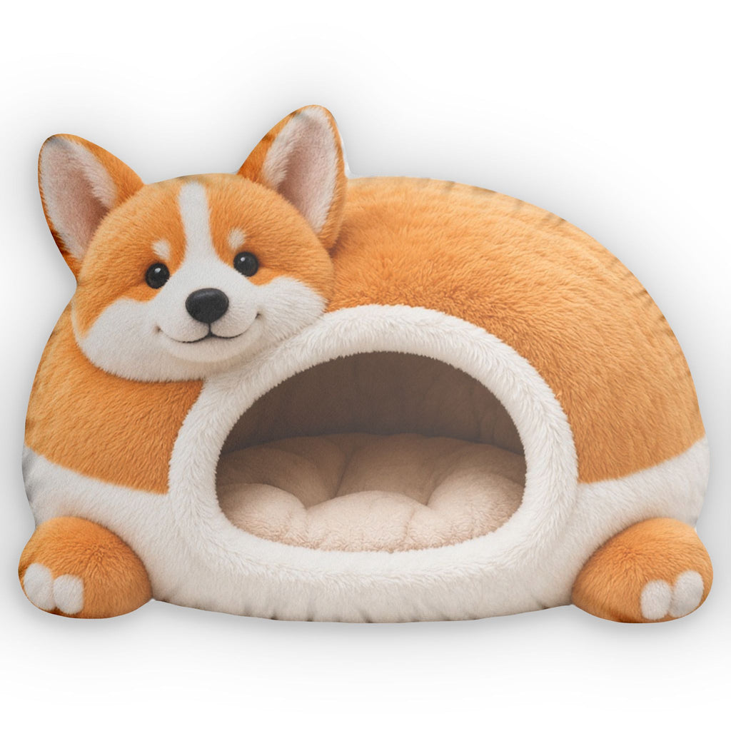 Giant Corgi Loaf Cave Lounger shaped plush pillow, product image (1 of 2)