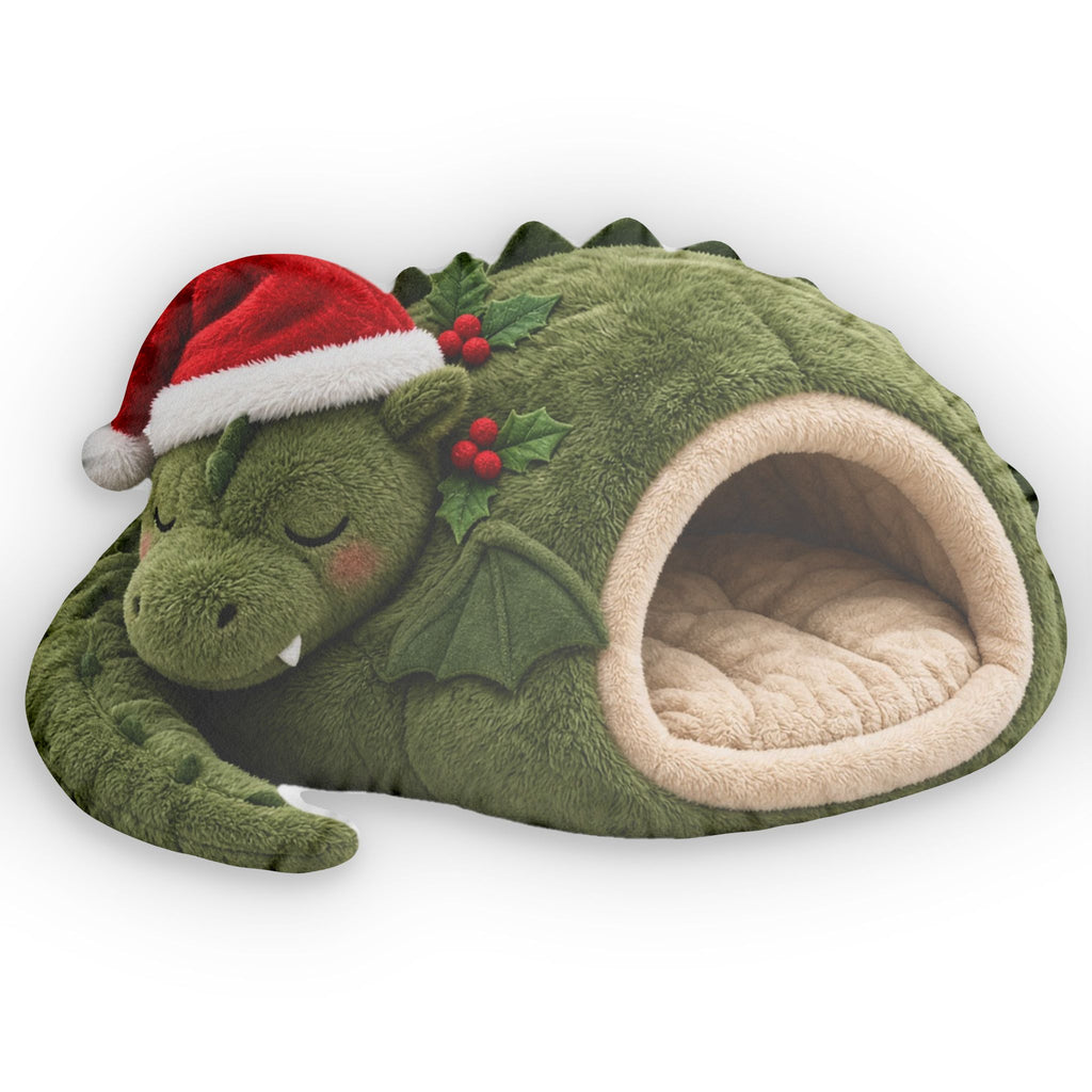 Christmas Dragon Cave Lounger shaped plush pillow, product image (1 of 2)