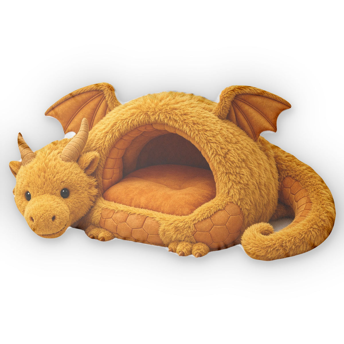 Golden Dragon Cave Lounger shaped plush pillow, product image (2 of 2)