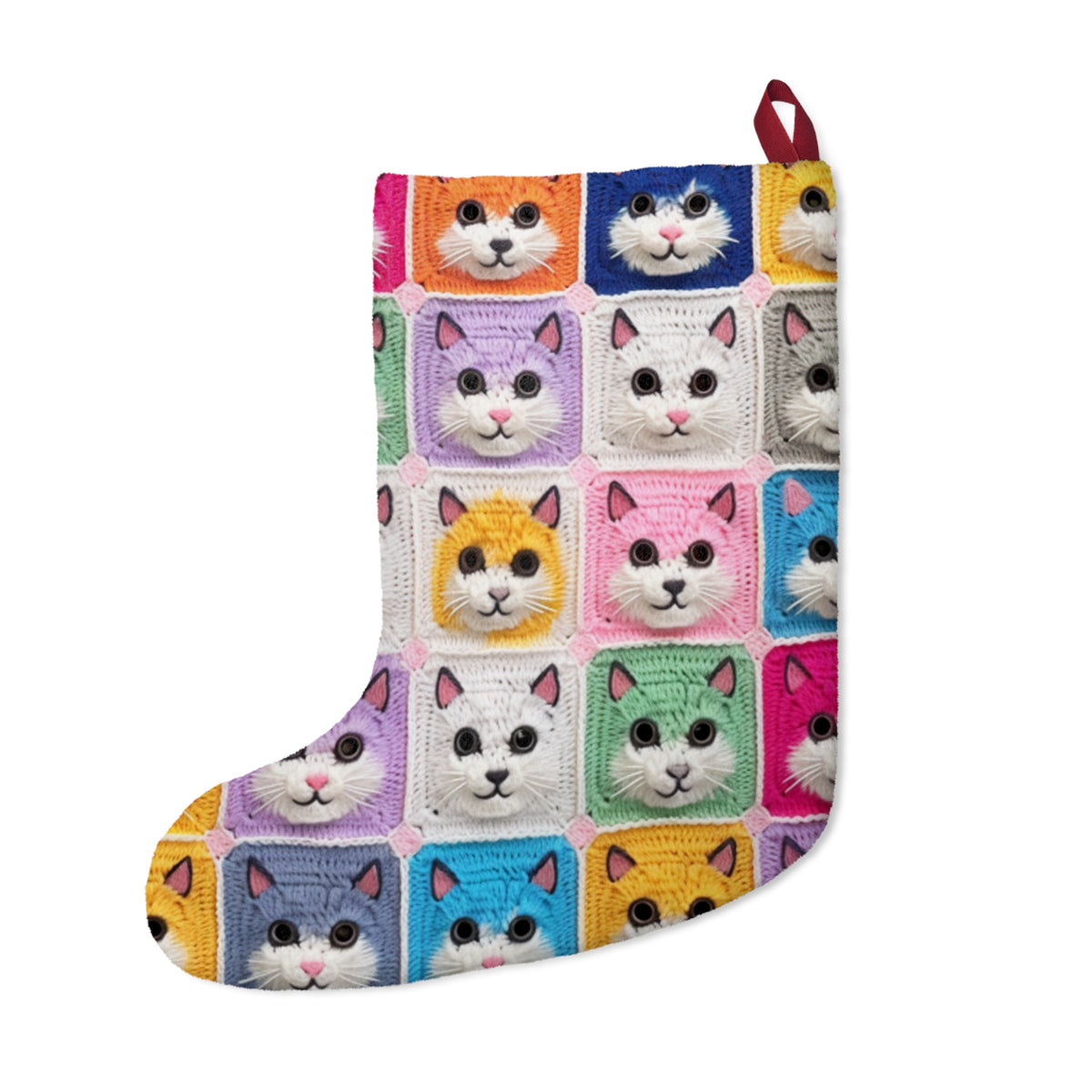 Crochet-Look Kitty Cat Christmas Stocking, product image (2 of 4)