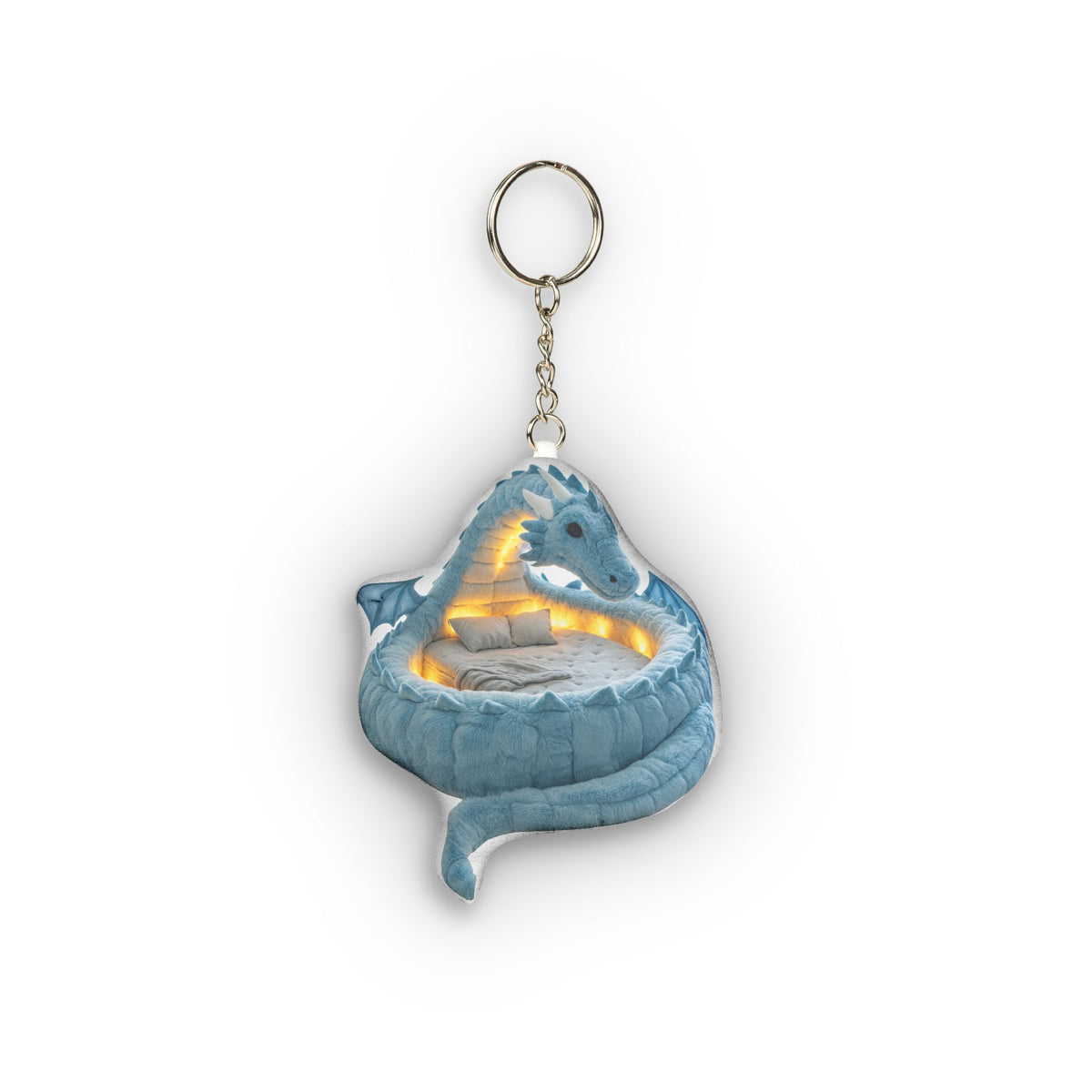 Ice Dragon Lounger Mini Plush Keychain, product mockup (1 of 2)